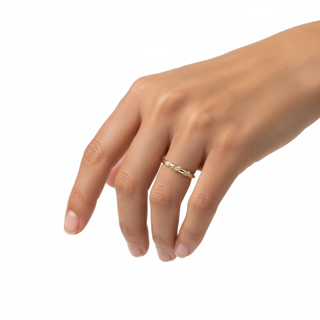 Churumbela en Oro Amarillo de 14K con Diamantes Naturales (.12 cts) – Diseño Diagonal