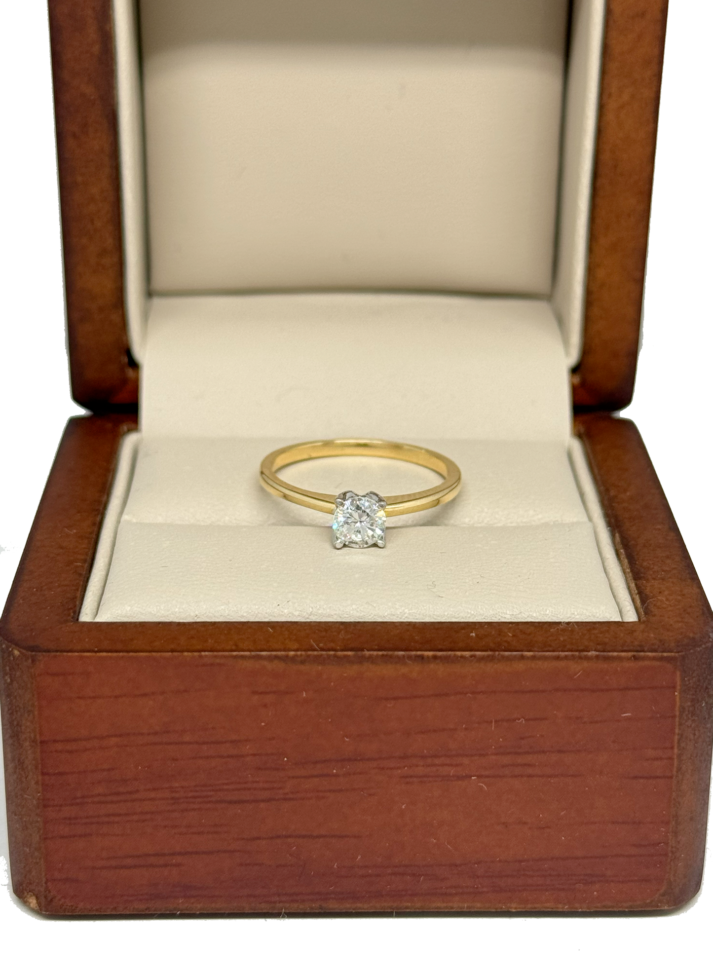 Anillo de Compromiso en Oro Amarillo de 14K con Diamante Natural .42 cts DJ4092