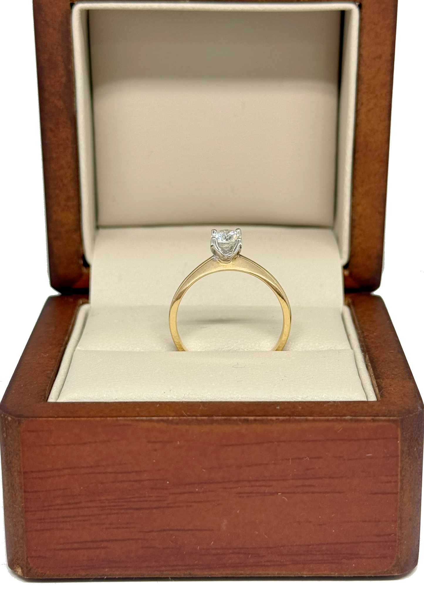 Anillo de Compromiso en Oro Amarillo de 14K con Diamante Natural .42 cts DJ4092