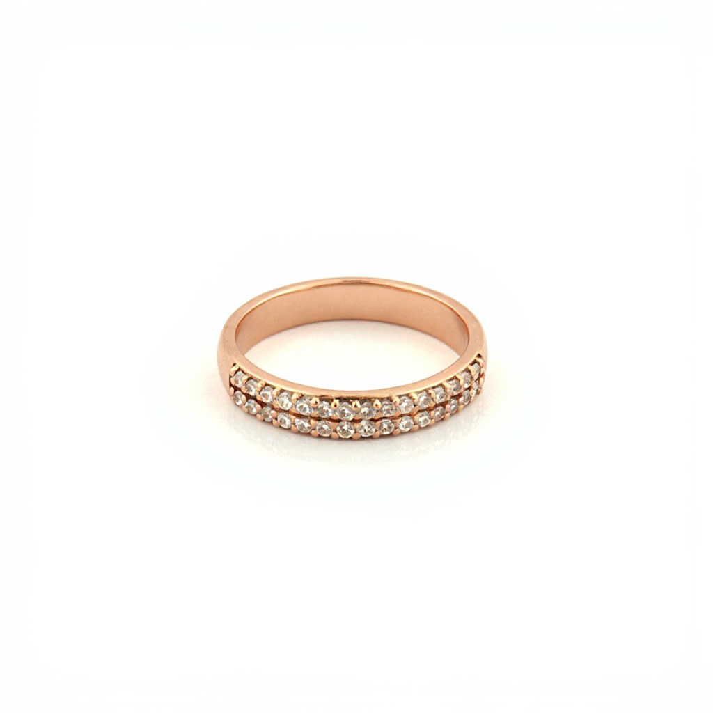 Churumbela de Oro Rosa 14K con Diamantes Naturales (.30 ct, doble) DJ4083