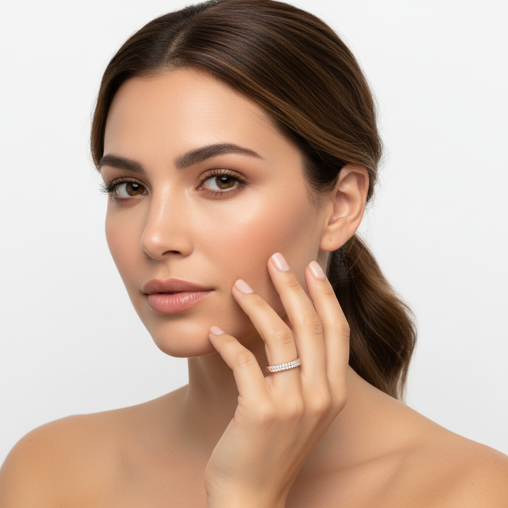 Churumbela de Oro Rosa 14K con Diamantes Naturales (.30 ct, doble) DJ4083