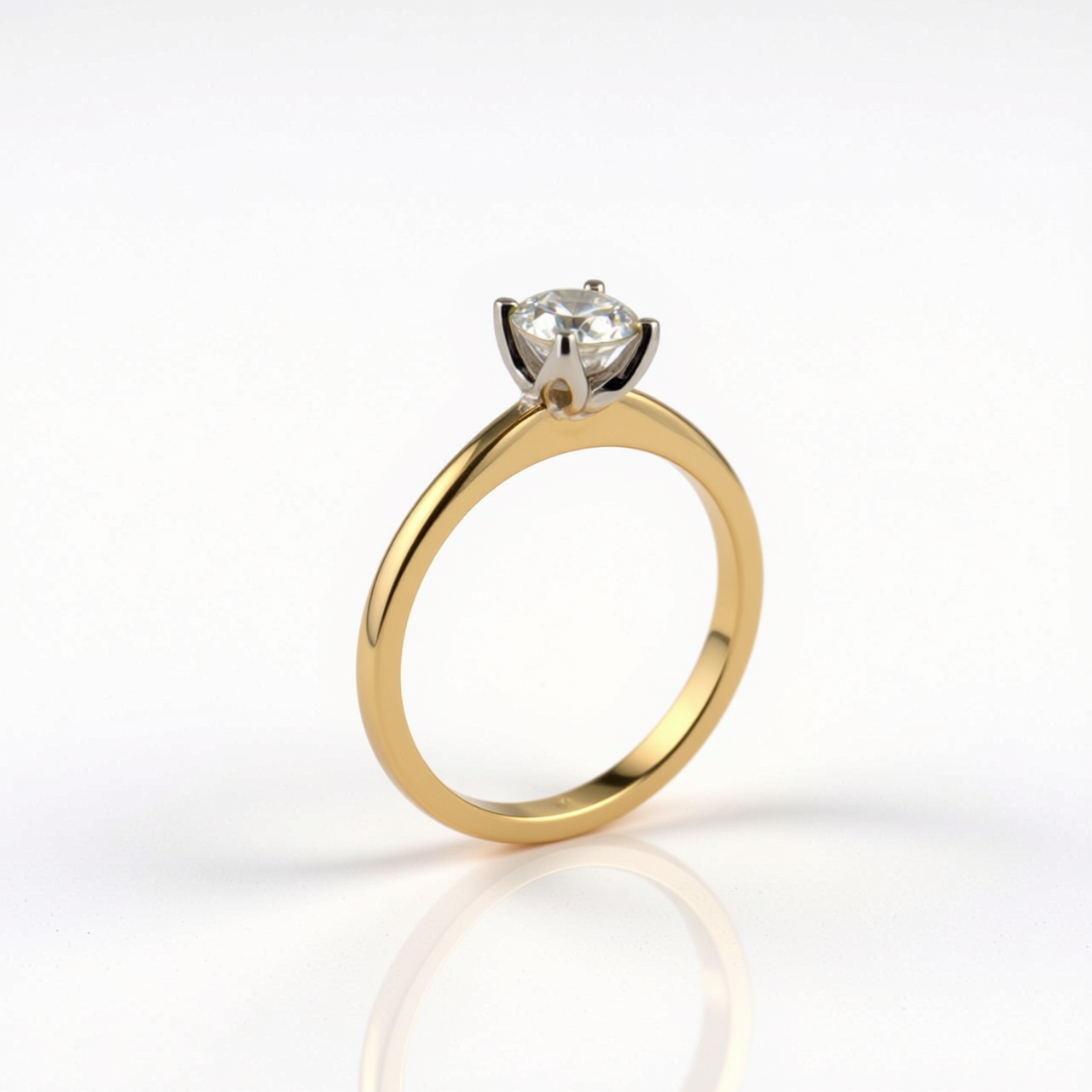Anillo de Compromiso en Oro Amarillo de 14K con Diamante Natural .42 cts DJ4092